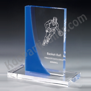 Trophée plexi bleu rectangle