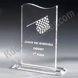 Trophée plexi drapeau