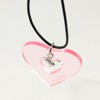 Collier coeur plexi rose et argent