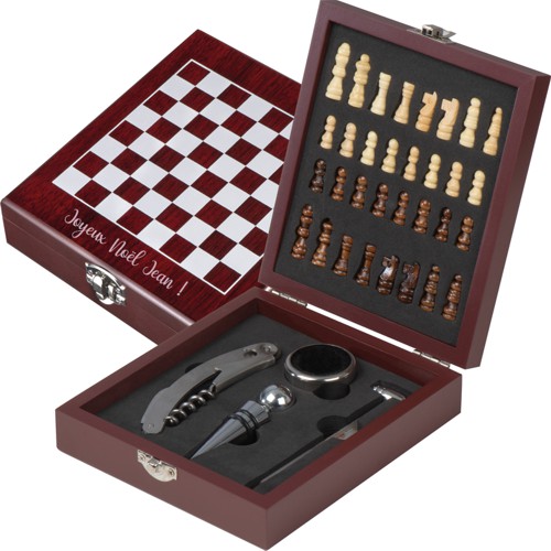 Coffret oenologique échecs