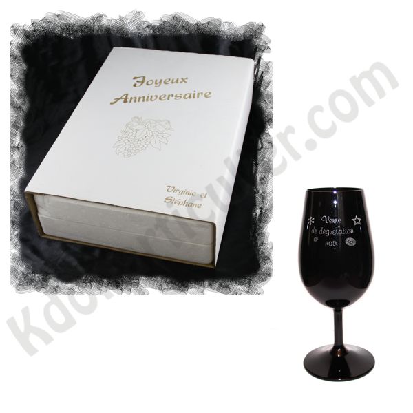 Coffret de 2 verres à dégustation gravé pour un coffret cadeau vin