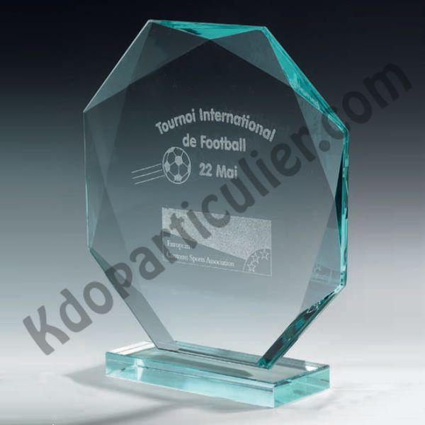 Trophée en verre rectangulaire personnalisable