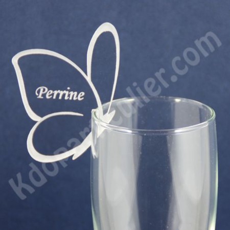 Marque place papillon pour verre