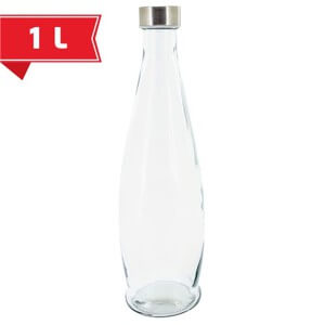 Bouteille d'eau transparente en verre personnalisable