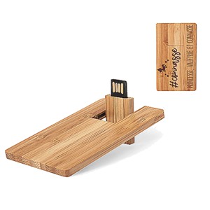 Clé USB bambou format carte de visite
