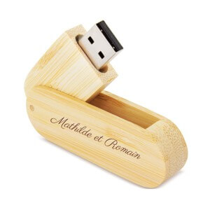 Clé USB personnalisé rotative bambou