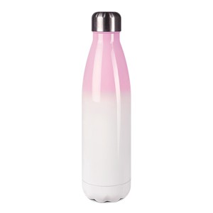 Bouteille isotherme en inox personnalisée rose et blanche