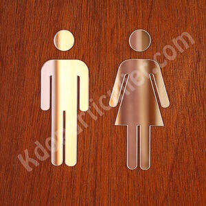 Sticker miroir toilettes homme femme