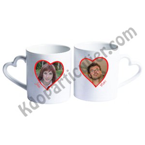 Mugs duo coeur personnalisé