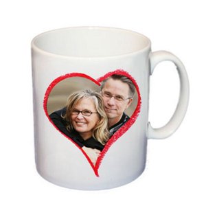 Mug photo coeur personnalisé