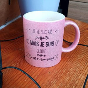 Mug Spark rose personnalisé