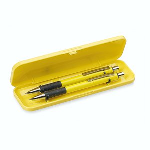 Parure de stylos personnalisée jaune