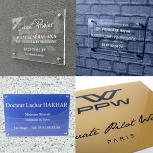 Plaque professionnelle plexiglas