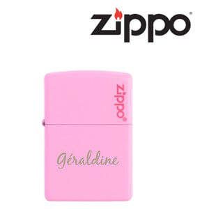 Briquet zippo personnalisé rose mat