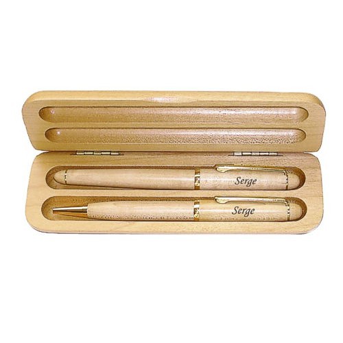 Parure bois luxe 2 stylos