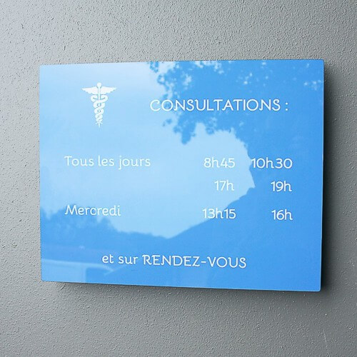 Plaque professionnelle aluminium impression couleur