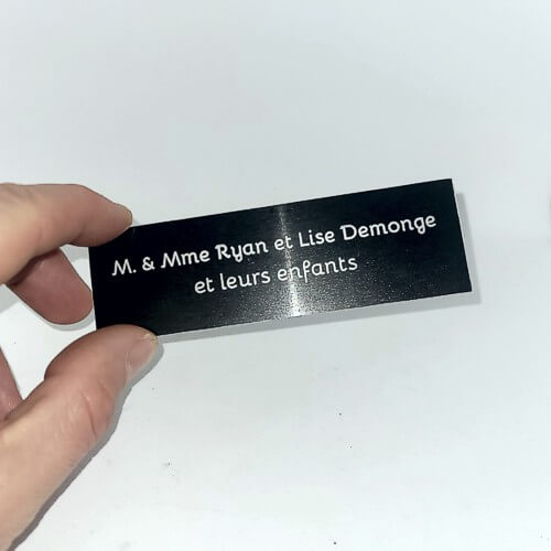 Plaque de boite aux lettres en aluminium