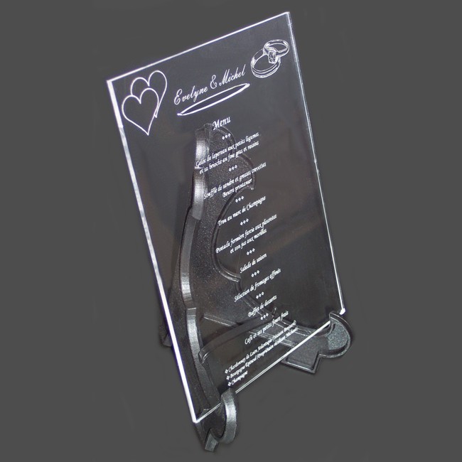 Plaque de menu de bar vierge, plaque de menu de mariage sur pied, menu de  table rond arqué acrylique transparent givré -  Canada