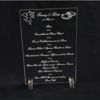 Menu mariage gravé sur plexi