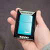 Briquet zippo personnalisé flat turquoise