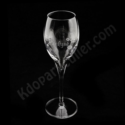 Flûte à champagne personnalisée verre cristallin